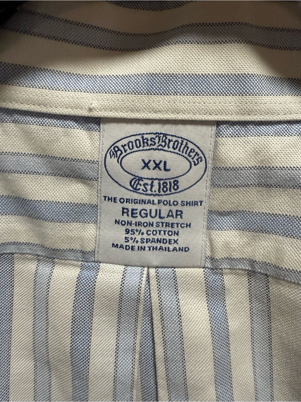 Brooks Brothers Light Blue and White Striped Short-Sleeve Button-Down Shirt - Picture 4 of 5